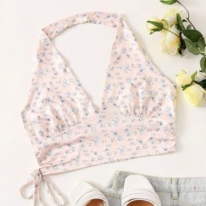 flower halter crop top